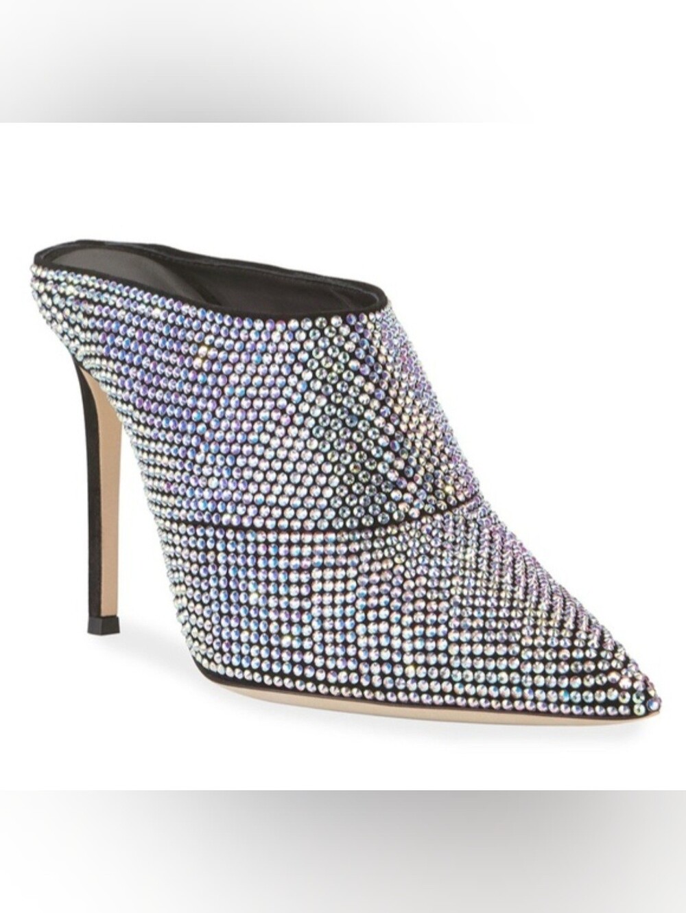 Giuseppe Zanotti Iridescent Crystal-Embellished Pointed-Toe Mule